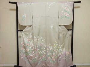 ドークブア■訪問着　安達雅一　東京友禅　金彩刺繍鵜　花　極上の逸品　311