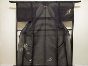 do-kba# summer tsukesage . black ground embroidery flower finest quality. excellent article * 101