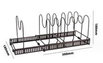 ★ 送料無料 匿名 即日発送 ★ 最大7個収納可能 フライパン ラック 鍋 伸縮 キッチン 収納 スタンド シンク 下 便利 グッズ フタ 仕切り_画像6