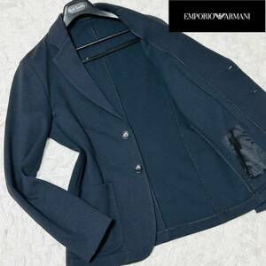  прекрасный товар *48(L)* высший класс joru geo Armani фирма EMPORIO ARMANI Emporio Armani tailored jacket неровность стрейч 3D вафля способ 