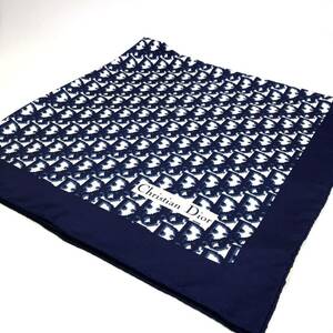 * unused class |. road *Christian Dior Christian Dior Toro ta- silk scarf large size navy × white stole ob leak 