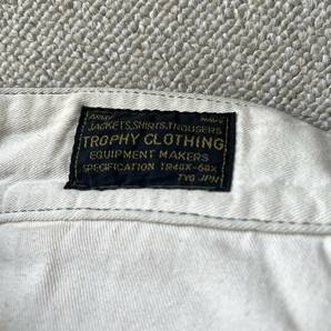 TROPHY CLOTHING トロフィークロージング チノ ワーク トラウザーズ ベイカー ミリタリー パンツ 34 L カーキ 日本製の画像7