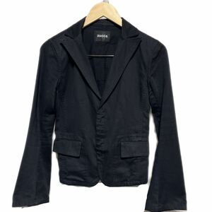 FA38hh made in Japan [ZUCCal Zucca ] size S black tailored jacket lady's cotton 100% old clothes ei net hook 