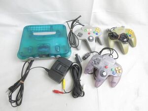 【同梱可】中古品 ゲーム NINTENDO 64 本体 NUS-001 クリアブルー 動作品 周辺機器あり