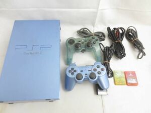 【同梱可】中古品 ゲーム プレイステーション2 PS2 本体 SCPH-39000 アクアブルー 動作品 周辺機器あり