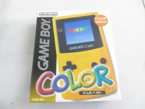 【同梱可】訳あり ゲーム ゲームボーイカラー 本体 ジャンク品 CGB-001 イエロー 不動作品 箱説明書付き