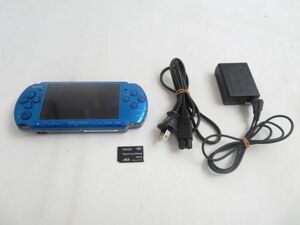 【同梱可】中古品 ゲーム PSP 本体 PSP3000 バイブラントブルー 動作品 充電器 メモリースティック 8GB 付き