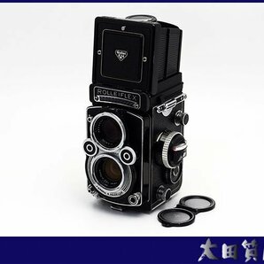 38)質屋☆ROLLEIFLEX 3.5F Planar 1:3.5 f=75mm 120/220切替 フラットグラス付 革ケース付き シャッター不良 ジャンク品 ☆1円～売り切りの画像1