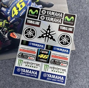 強反射防水 Movistar 耐久性素材モンスターエナジーバイクステッカー ヘルメットステッカーヤマハシールYamaha YAMALUBE AR46