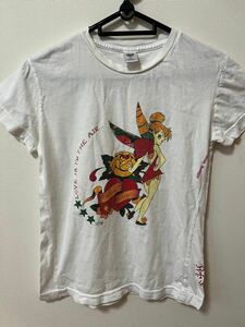 Christian Audigier[クリスチャンオードジェー] ディズニー　ティンカーベル　ホワイト 白 半袖Tシャツ