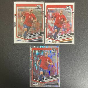 Silver アーリング・ハーランド 3枚SET 2023-24 DONRUSS SOCCER base & optic Erling Haaland ノルウェー マンチェスターシティ