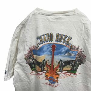 42 ハードロックカフェ BILOXI アメリカ古着　メキシコ製　M 半袖 プリント　Tシャツ　ホワイト　Hard Rock Cafe メンズ