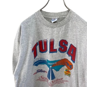 79 PLAYERZ XL アメリカ古着　USA製　シングルステッチ 90s ビンテージ　プリント　半袖　Tシャツ　グレー　メンズ