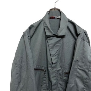 38 ディッキーズ　44 アメリカ古着　90s TALON ジップ　長袖　ワーク　ツナギ　オールインワン　グレー　Dickies メンズ