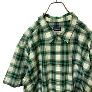 S1 Patagonia XL America old clothes organic cotton poly- . check short sleeves shirt patagonia 53962 13 year men's 