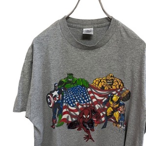 C23 DELTA PRO WEIGHT　L アメリカ古着　マーベルヒーロー　プリント　半袖　Tシャツ　グレー　MARVEL メンズ