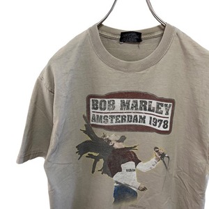 C59 ZION M アメリカ古着　ボブマーリー　歌手　ミュージック　プリント　半袖　Tシャツ　ベージュ　BOB MARLEY メンズ