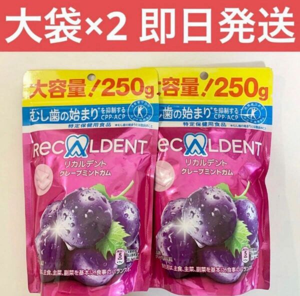 18日まで値下げ♪500g大容量◎リカルデントグレープミントガムスタンドパウチ2袋