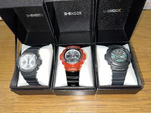 【3点まとめ売り】 CASIO G-SHOCK AWG-M100S-7JF・SRB-4AJF・RC-1AJF 電波ソーラー 腕時計 箱付 