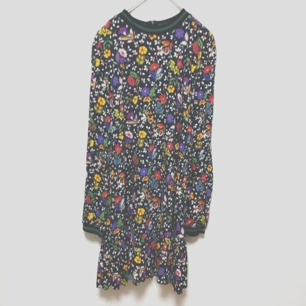 ZARA　trafaluc collection　花柄　ワンピース　長袖　ひざ丈