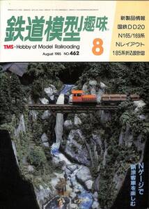 鉄道模型趣味　1985年8月 (通巻462)　185系折り込み設計図、Nゲージ電機、しまんと号、炭礦鉄道、DD201、D51北海道型、185系特急型