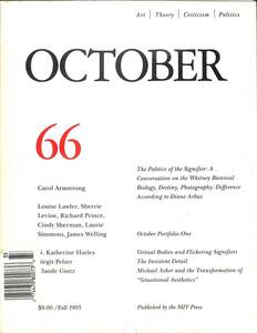 （洋雑誌）　October Magazine, 1993年秋、66号　MIT PRESS　ホイットニービエンナーレ　現代芸術、理論、批評、政治