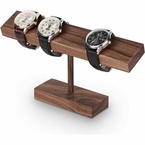 新品 Baskiss 時計置き台 ウォールナット 2~4本用 収納 ィスプレイ 腕 スタンド 時計スタンド 木製 高級 162