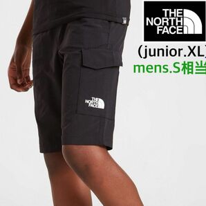 【海外限定】TNF ショート　カーゴパンツ メンズ　ジュニア ブラック　170