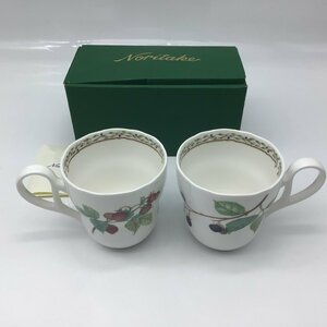 5222 Noritake ノリタケ ペアカップ Noritake earthenware ９４１６Ｊ 木の実 枝葉 ROYAL ORCHARD 陶器 取っ手付きカップ２客セット