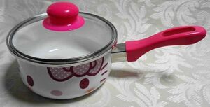 * Hello Kitty ^! face single-handled pot white & pink 