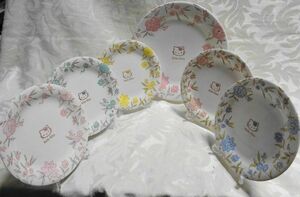 * Hello Kitty ^!. flower. plate 6P large 23 centimeter 