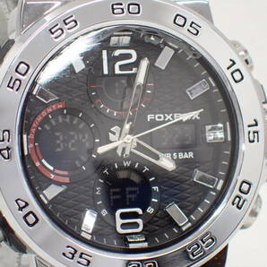 UH1652《1円》《極美品》稼働 FOXBOX メンズ アナデジ腕時計 クロノグラフ 純正ラバーバンド 箱・取説付の画像5