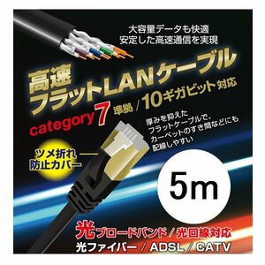 新品 LANケーブル 5m 高速通信 CAT7 10ギガビット対応 ツメ折れに強い