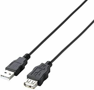 ブラック 0.5m RoHS指令準拠&環境配慮パッケージ エコUSB延長ケーブル USB2.0 Aオス-Aメスタイプ U2C-JE