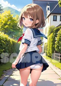 [高品質☆A4サイズポスター] アートポスター 美少女 セクシー 美女 制服 下着 イラスト かわいい 女の子 同人 オリジナル アニメ 2d-941