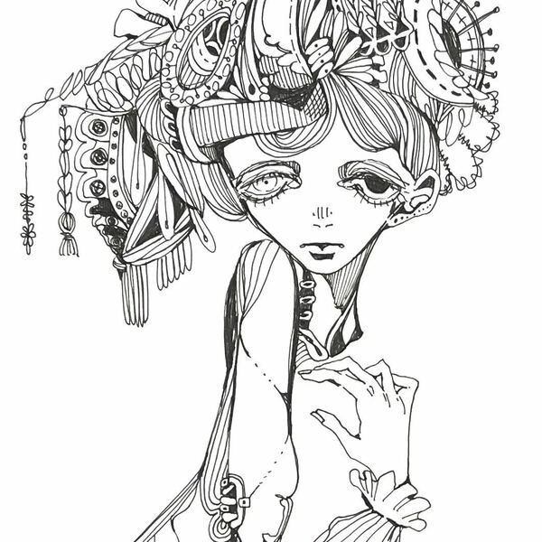 オリジナル手描きイラスト A4＊ペン画