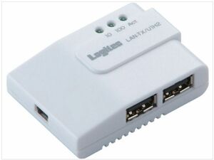 【Logitec/ロジテック】USBハブ2ポート搭載　USB1.1有線LANアダプタ　LAN-TX/U1H2