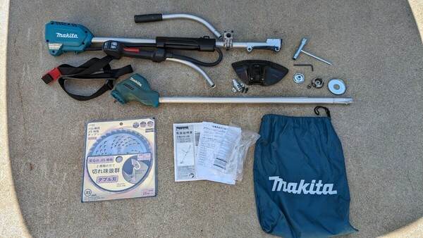 【中古品】マキタ makita 草刈機 充電式草刈機 14.4V MUR145UD 新品替刃付き