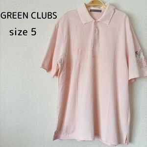 GREEN CLUBS メンズ ポロシャツ 薄ピンク