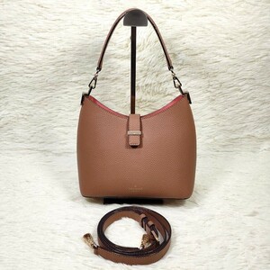  beautiful goods kate spade Kate Spade leather shoulder bag 2WAY Brown handbag one steering wheel Cross body PXRU7059