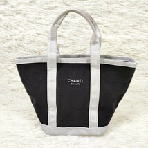 CHANEL シャネル ノベルティー ミニバッグ トートバッグ ネイビー×ホワイト 紺 白 ポーチ_画像1