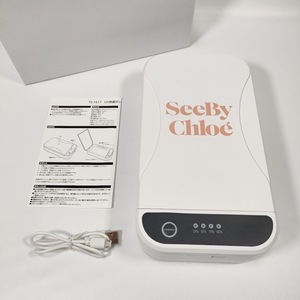 未使用級 see By Chloe シーバイクロエ UV除菌ボックス ホワイト 白 紫外線 UV-C USB スマートフォン マスク 眼鏡 除菌 希少 ノベルティ