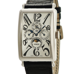 【3年保証】 フランクミュラー ロングアイランド パーペチュアルカレンダー 1200QP 国内正規 K18WG無垢 角型 自動巻き メンズ 腕時計