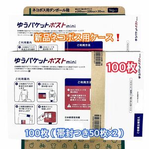 ☆新品ネコポス用ダンボールケースに折り曲げず梱包！☆ 『ゆうパケットポストmini 専用封筒 100枚（帯封つき50枚×2）』