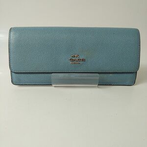 【COACH】長財布 ライトブルー レディースブランド 正規品 中古品