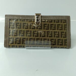 【FENDI★B評価】二折り長財布 フェンディズッカ柄 メンズ 正規品 中古品