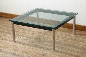 R-072041 б/у Cassina(kasi-na)ru*ko рубин .jie(Le Corbusier) 10 TABLE EN TUBE стекло. low стол ( living, центральный стол )