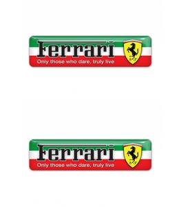 即納 フェラーリ レーシング FERRARI イタリア 3D 80mm x 20mm 2枚セット ステッカー 《送料無料》