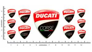 即納 ドゥカティ コルセ DUCATI ロゴ レーシング 3D 11枚セット ステッカー 《送料無料》