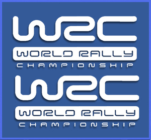 即納 WRC ワールドラリーチャンピオンシップ 世界ラリー選手権 ホワイト カッティング 150mm x 60mm 2枚セット ステッカー 《送料無料》